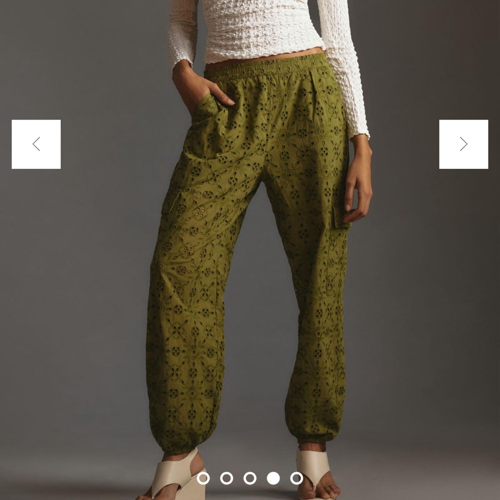 Anthropologie Eyelet Cargo Jogger